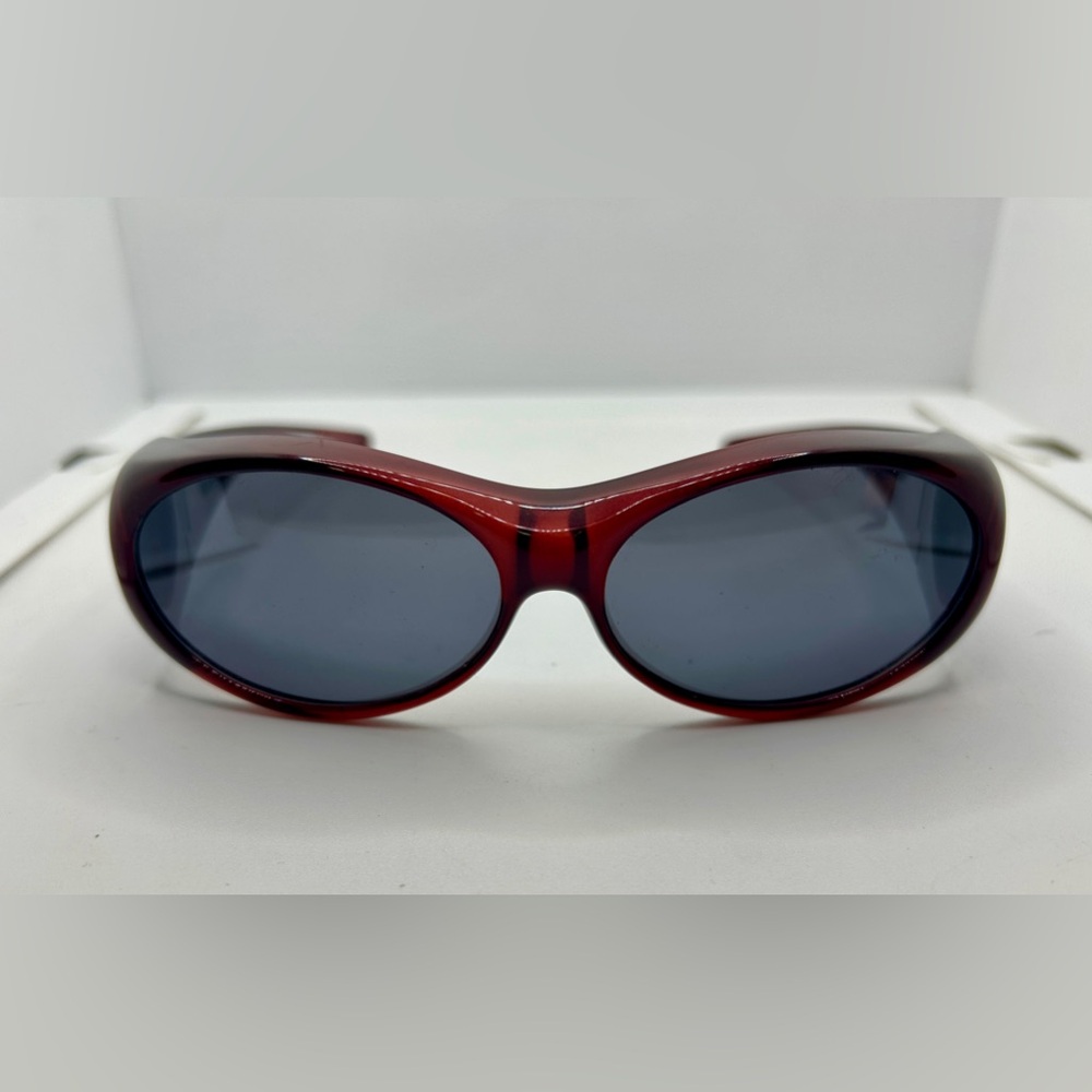 Johnathan Paul Fitover unisex black cherry Sunglasses wrap polarized lenses